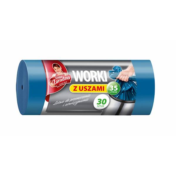 WORKI NA ŚMIECI 35L/15 Z TAŚMĄ CZARNE SC a25