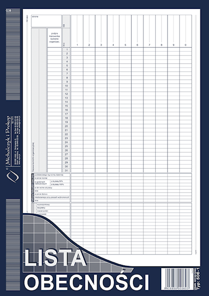 LISTA OBECNOŚCI A4 MIP 506-1