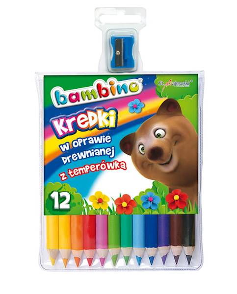 KREDKI GRUBE 12 szt. BAMBINO W DREWNIE +TEMP SC