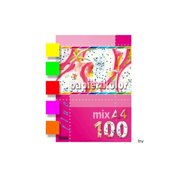 PAPIER XERO 80G KOLOR MIX A4/100 FLUO SC