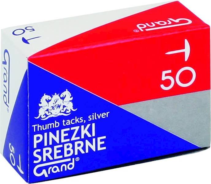 PINEZKI METALOWE  SREBRNE 50 SZT