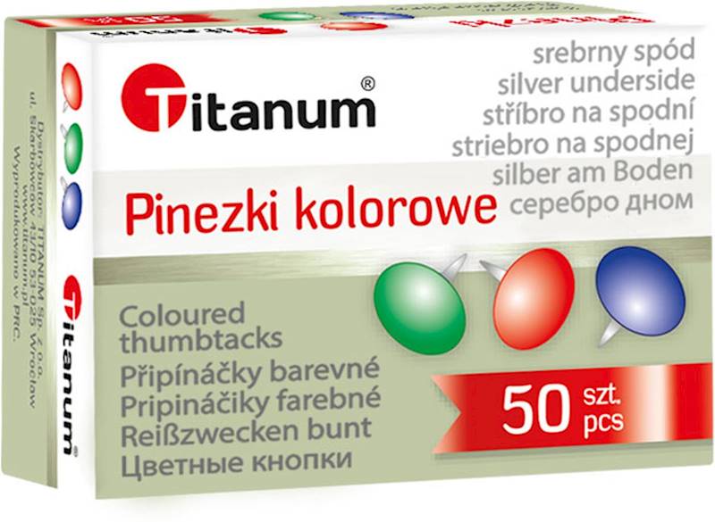 PINEZKI METALOWE KOLOROWE 50SZT