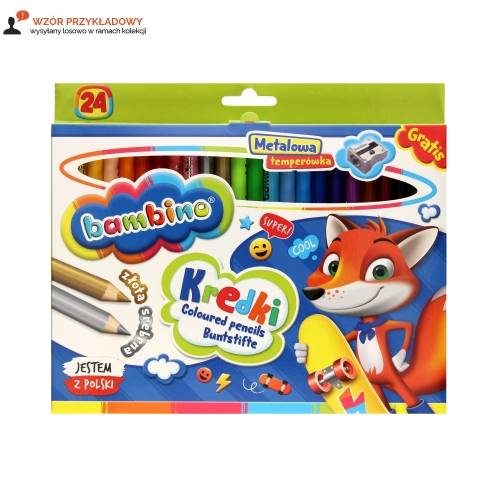 KREDKI OŁÓWKOWE 24 SZT W DREWNIE+ TEMP BAMBINO