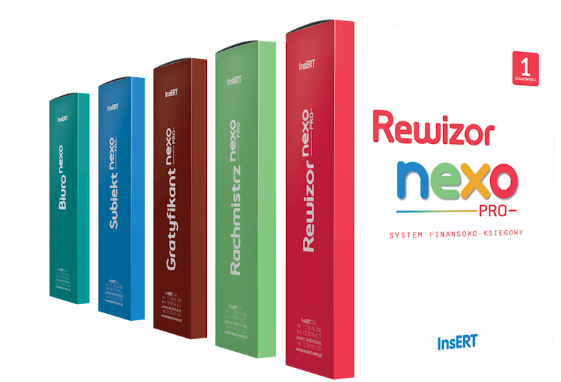 Biuro rachunkowo-płacowe nexo PRO PLUS (Rewizor, Rachmistrz, Gratyfikant, Subiekt, Biuro) e.lic.