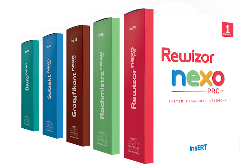 Biuro rachunkowo-płacowe nexo PLUS (Rewizor, Rachmistrz, Gratyfikant, Subiekt, Biuro) e.lic.