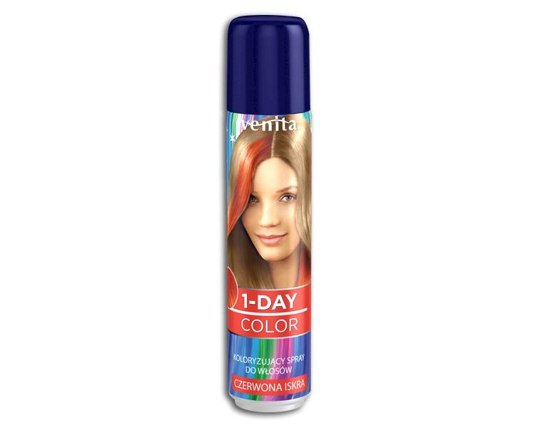 KOLORYZUJĄCY SPRAY DO WŁOSÓW 1-DAY 04 CZERWONA ISKRA