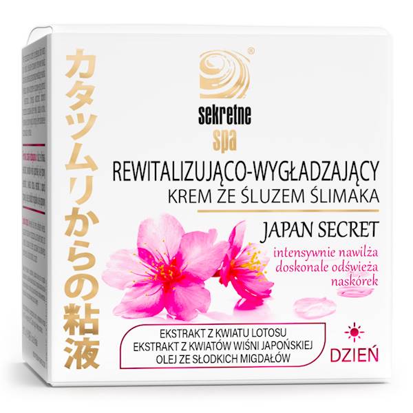 JAPAN SECRET Rewitalizująco wygładzający krem ze śluzem ślimaka na dzień