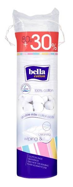 Płatki kosmetyczne, okrągłe BELLA COTTON, 80+30%