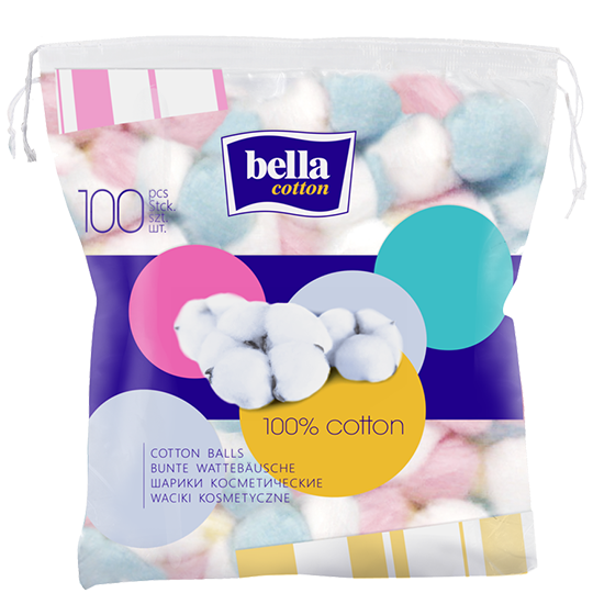 Waciki kolorowe BELLA COTTON 100 SZT