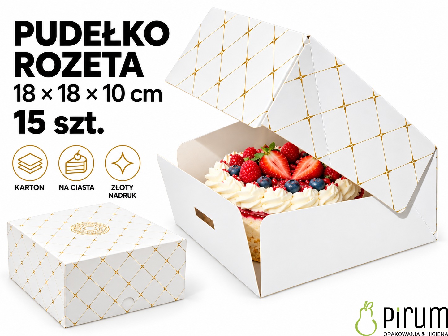 Pudełka cukiernicze Rozeta — 15 szt.