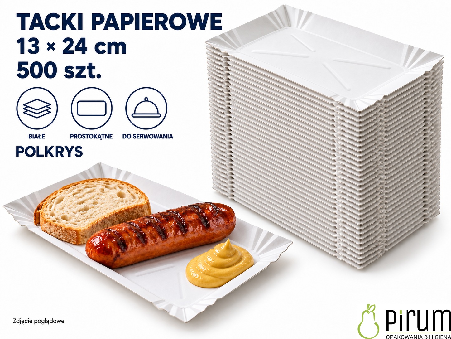 Tacki papierowe Polkrys — 500 szt.