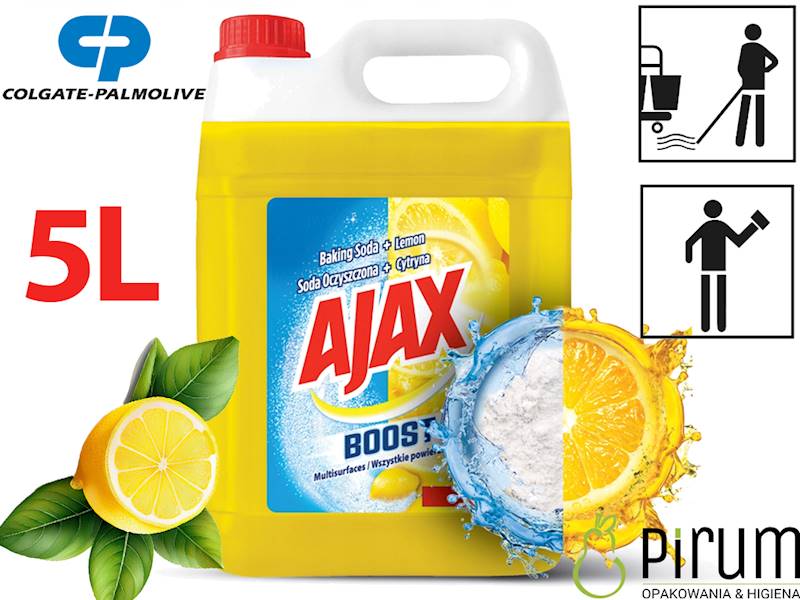Ajax 5L Boost Soda Oczyszczona + Cytryna - Żółty