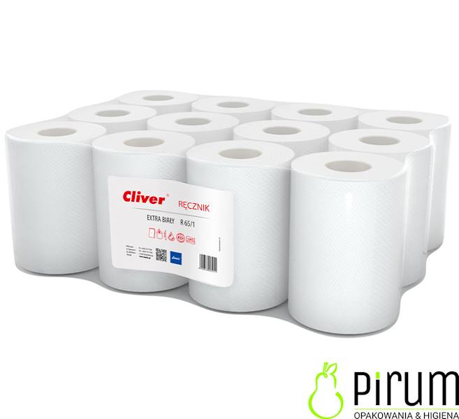 Cliver Ręcznik R65/1 Biały mini 1w 5951 12szt.