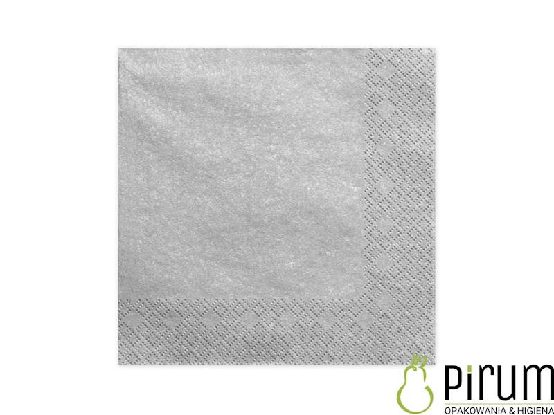 Serwetki 3w 33x33 Srebrne 1/4 20szt Wimex 70795