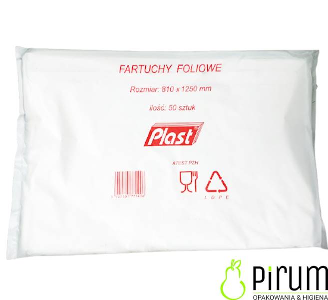 Fartuch Foliowy Biały 810x1250x15mm Plast 50szt.
