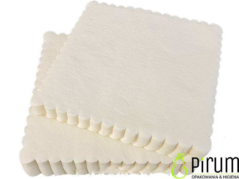 Serwetki 15x15cm SZAMPAN KREM Ząbkowane AHA 120szt