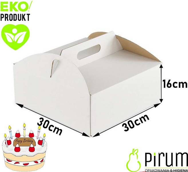 Pudełko 30x30x16 UCHWYT Karton 350g Tort 50szt