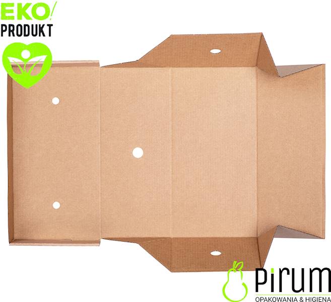 Pudełko 24x12x10 Brąz BURGER z Talerzem 100szt 