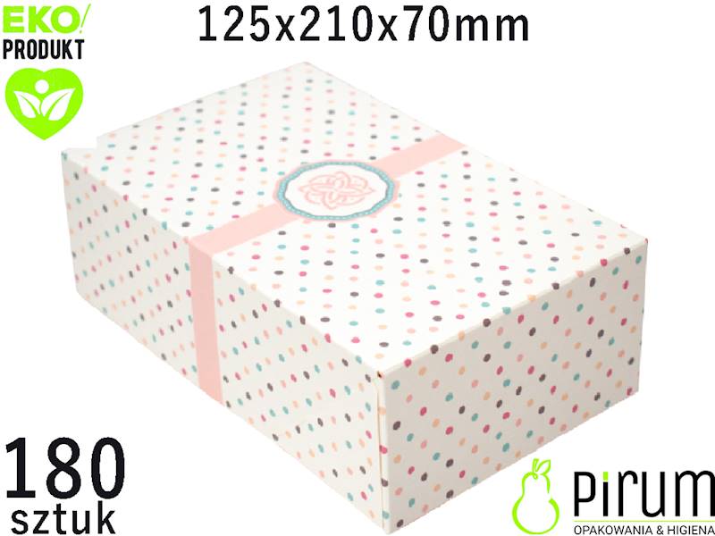 Pudełko PAP 125x210x70 KROPKI Ciasto 180szt 43191