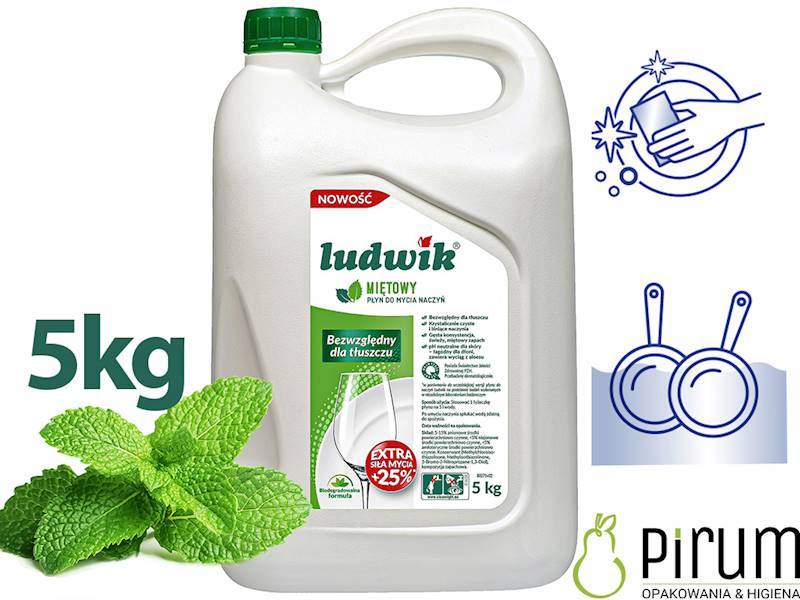 Ludwik 5kg Płyn do Mycia Naczyń - MIĘTA