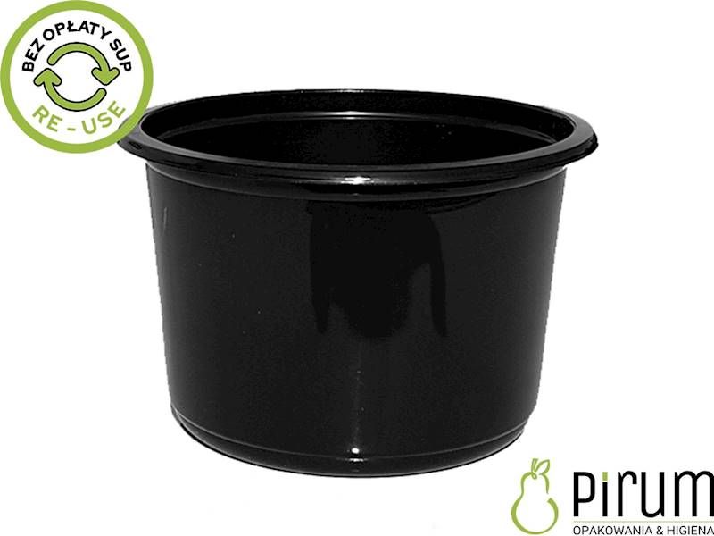 Pojemnik 500ml PP 115mm CZARNY D-8118c REUSE 50szt