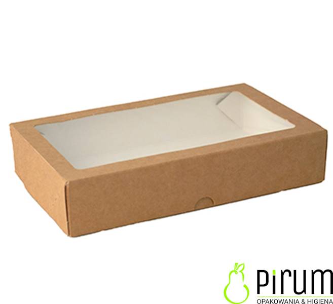 Pudełko 1000ml 12x20x4 OKNO 25sz Papstar 45656