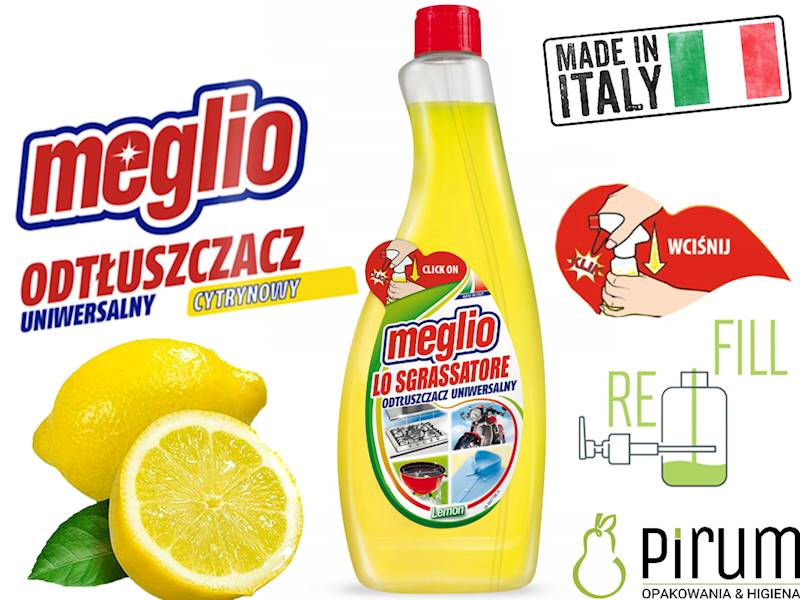 Meglio 750ml LEMON Odtłuszczacz Uniwersalny ZAPAS