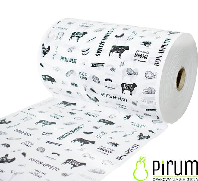 Papier 35cm Rola PE Biały MIĘSO 10kg Kram 17585 