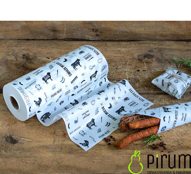 Papier 35cm Rola PE Biały MIĘSO 10kg Kram 17585 