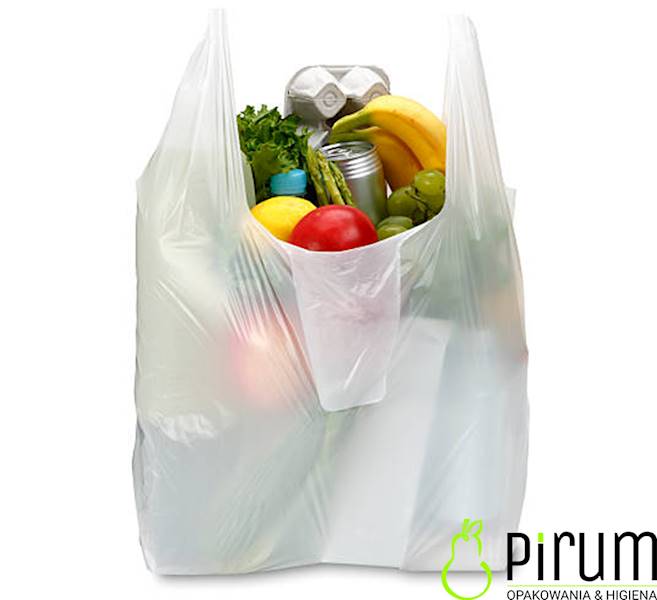 Torba 25x45cm Biała HD GRUBA 20my z kodem 100szt.