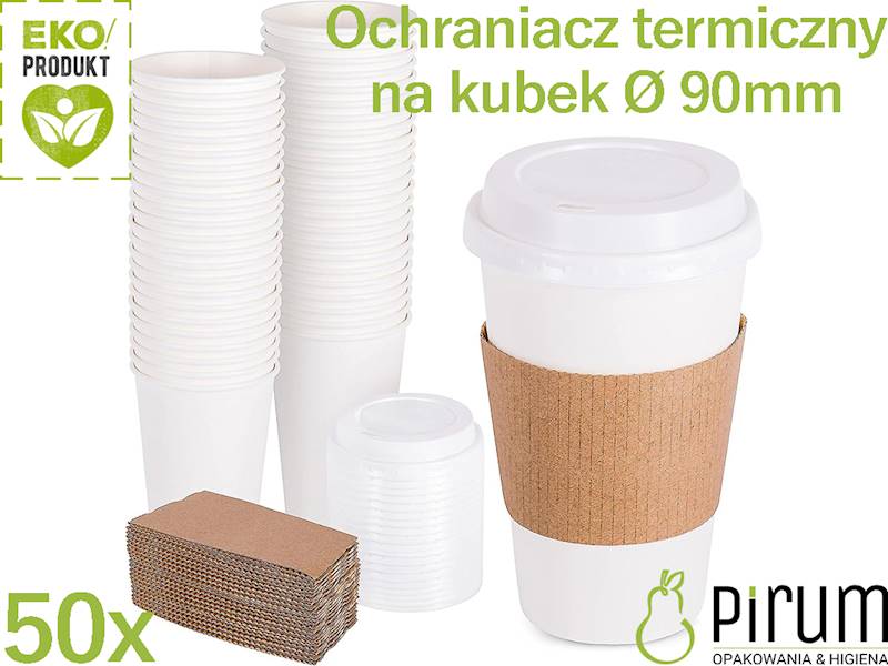 Ochraniacz Termiczny na kubek 300/400ml 90mm 50szt
