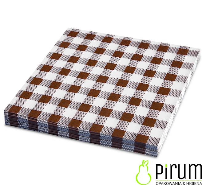 Serwetki 1w 33x33 KARO 1/4 Brąz 100sz Wimex 70559