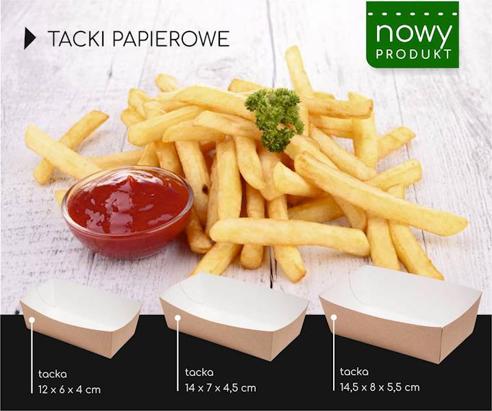 Abc Tacka S 12x6x4cm PAP BRĄZ Snack Tray 100szt