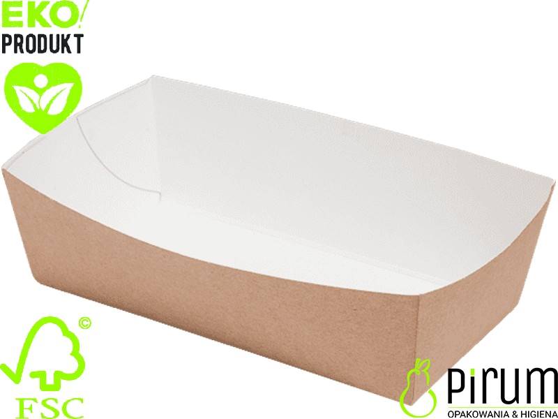 Abc Tacka M 14x7x4,5cm PAP BRĄZ Snack Tray 100szt