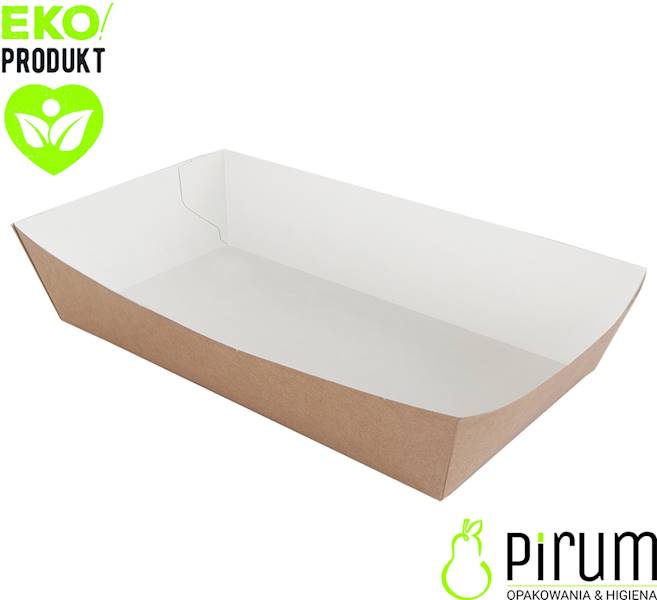 Abc Tacka 15x8,5x3,5cm PAP BRĄZ Snack Tray 100szt