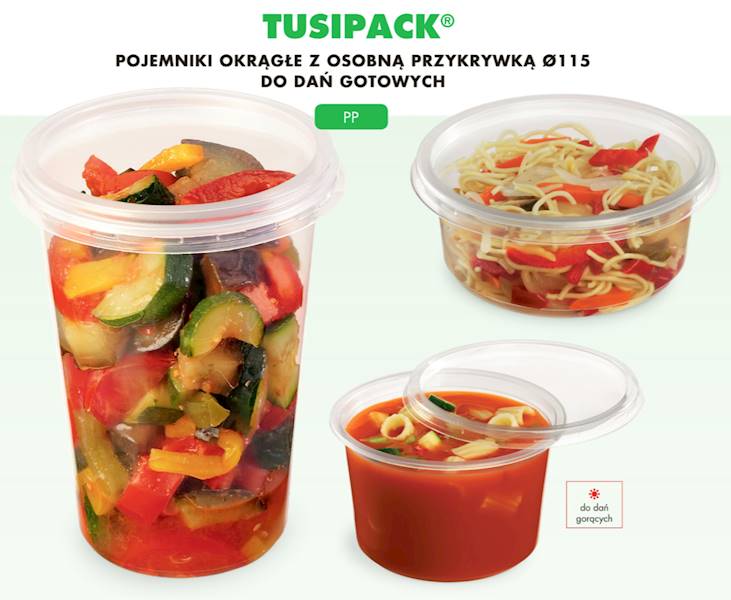Pojemnik 400ml PP 115mm Guillin 8116C REUSE 50szt