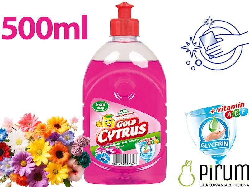 Gold Cytrus 500ml FLOWER Płyn do Naczyń