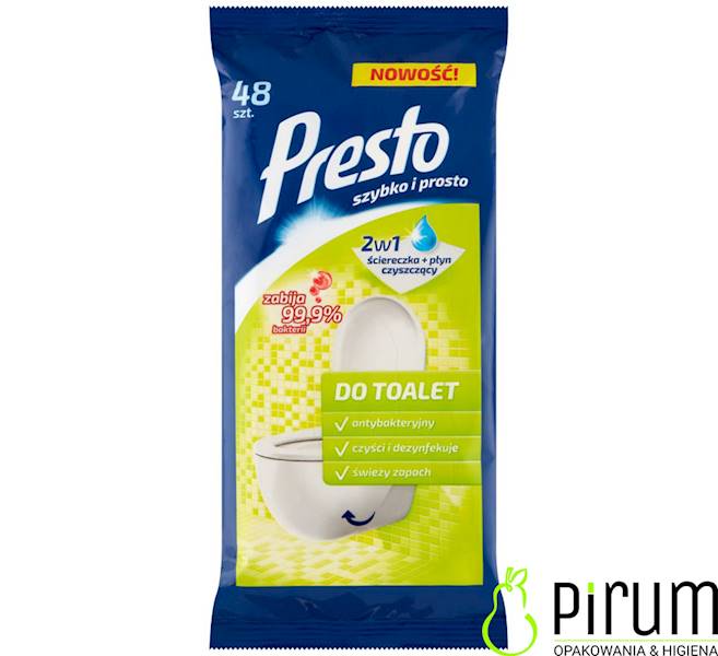 Presto Ściereczki Nawilżane do Toalety 48szt.