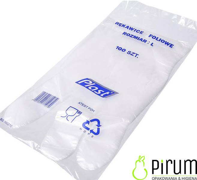 Plast Rękawice L Foliowe HDPE z Zawieszką 100szt.
