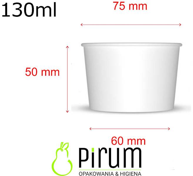 $ Miseczka 130ml PAP Biała Gładka 25szt Kram 22591