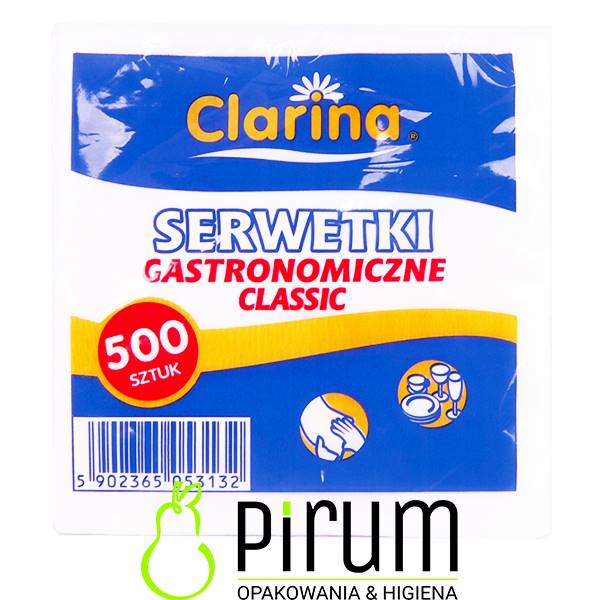Serwetki 15x15 Białe Classic PROSTE CLARINA 500szt