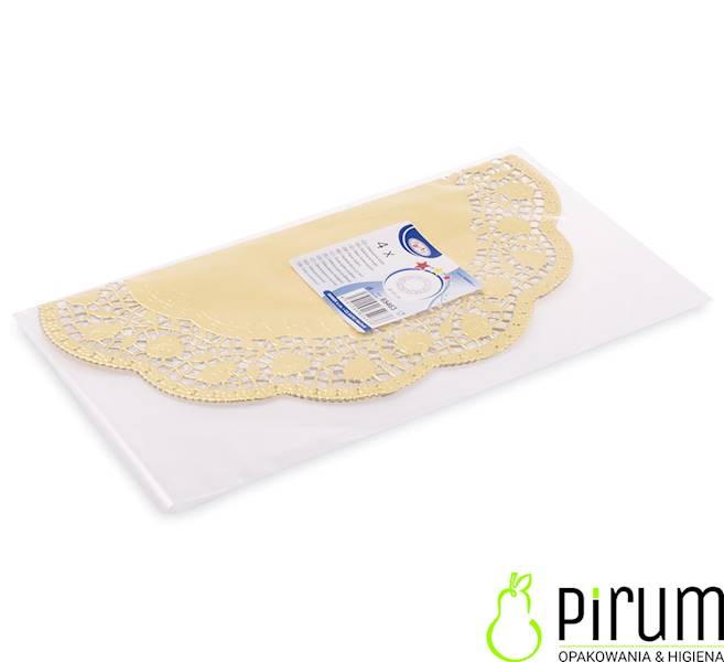 Serwetka 33cm Złota Okrągła Ażur 4szt Wimex 65463 