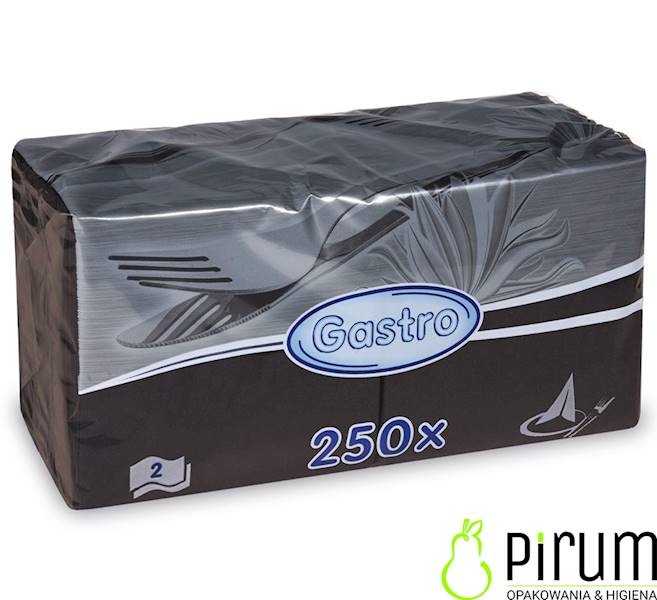 Serwetki 2w 24x24 Czarne 1/4 250szt Wimex 85919