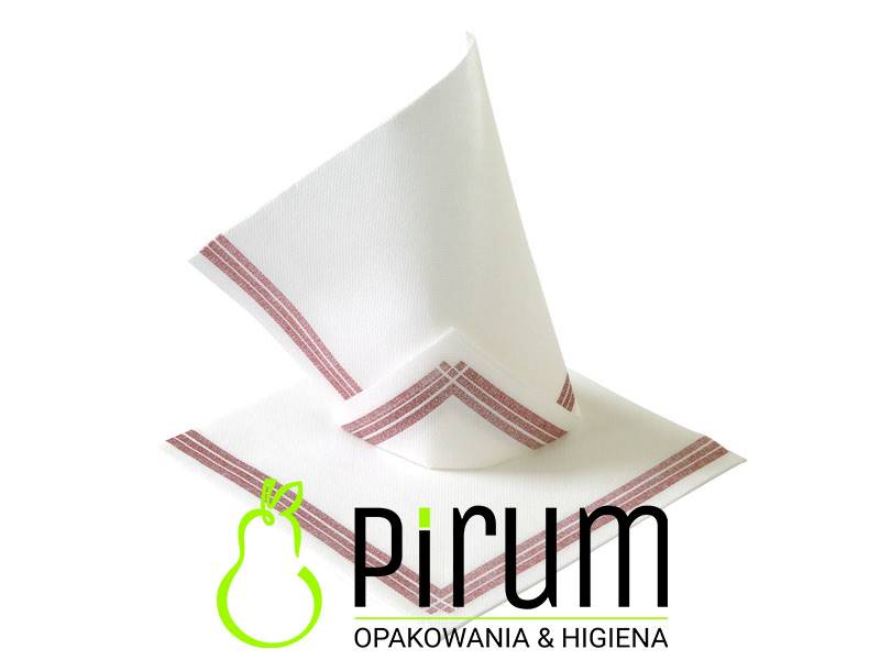 Serwetki 38x38 Białe+ Bordo 50szt Tendance 21-63