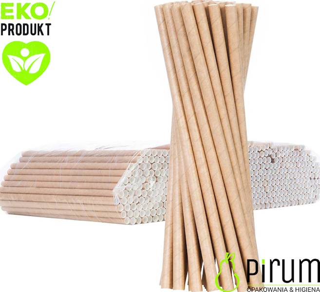 Słomki 6x197 PAP BRĄZ KRAFT Love Nature 100szt