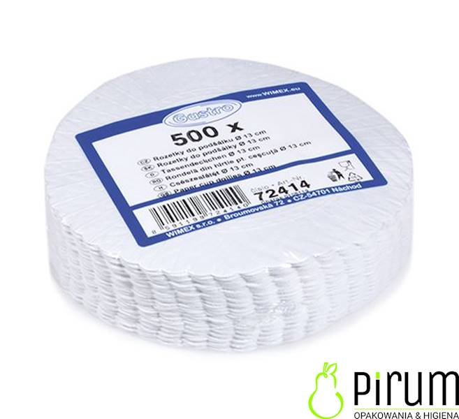 Serwetka 13cm Biała pod Filiżankę 500szt 72414