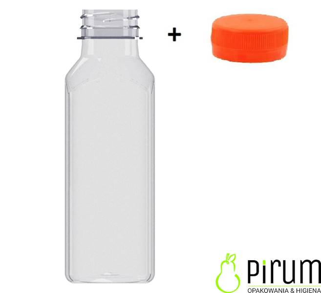 Butelka 500ml Pet Kwadrat + Nakrętka 100 sztuk 