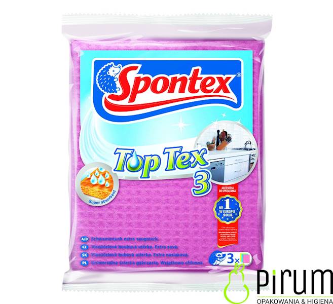 Spontex Top Tex Ścierka Gąbczasta 3 sztuki