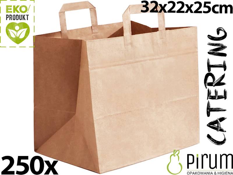 Torba 320x220x250 Ucho P^ BRĄZ 70g Catering 250szt