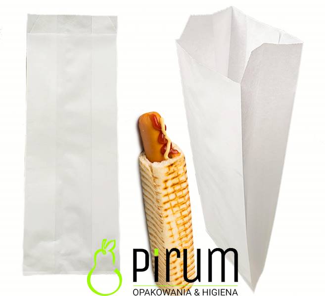 Torebka Biała 190x70x40 Hot-Dog fran. 1000szt